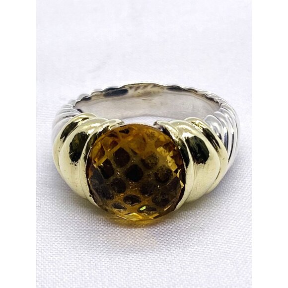 David Yurman 14K Gold & Sterling Silver Noblesse Citrine Ring - Picture 7 of 10